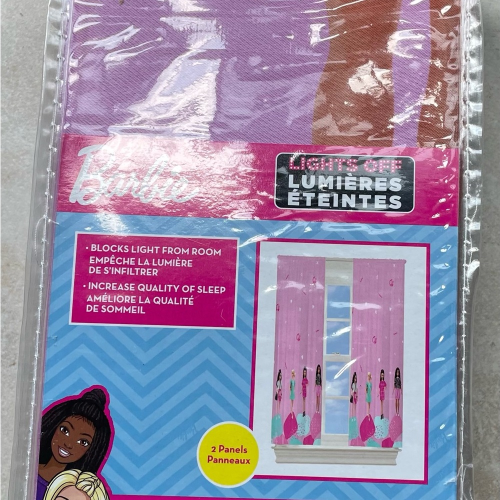 NEW - Barbie Light Pink Room Darkening Drapery Panel